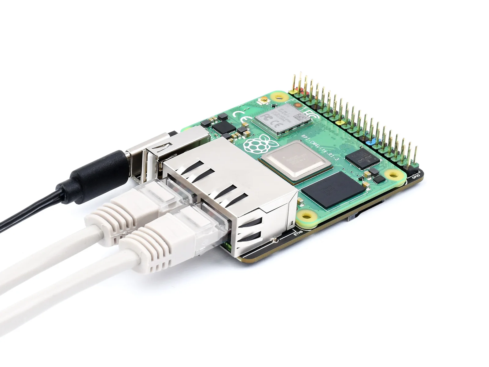 Waveshare Mini Dual Gigabit Ethernet Mini-Computer Kit Designed for Raspberry Pi Compute Module 4