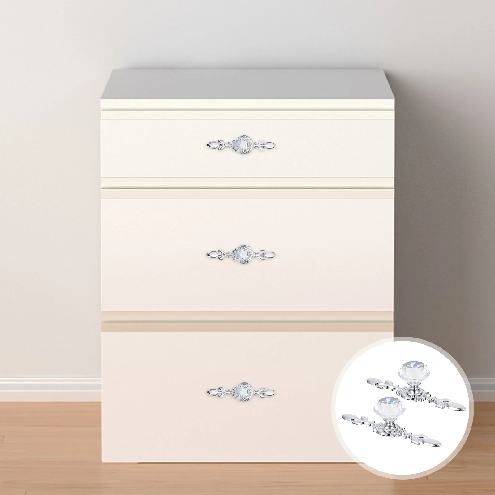 

4 Pcs Single Hole Crystal Handle Wardrobe Pull Furniture Doorknob Supplies Exquisite Drawer Knobs