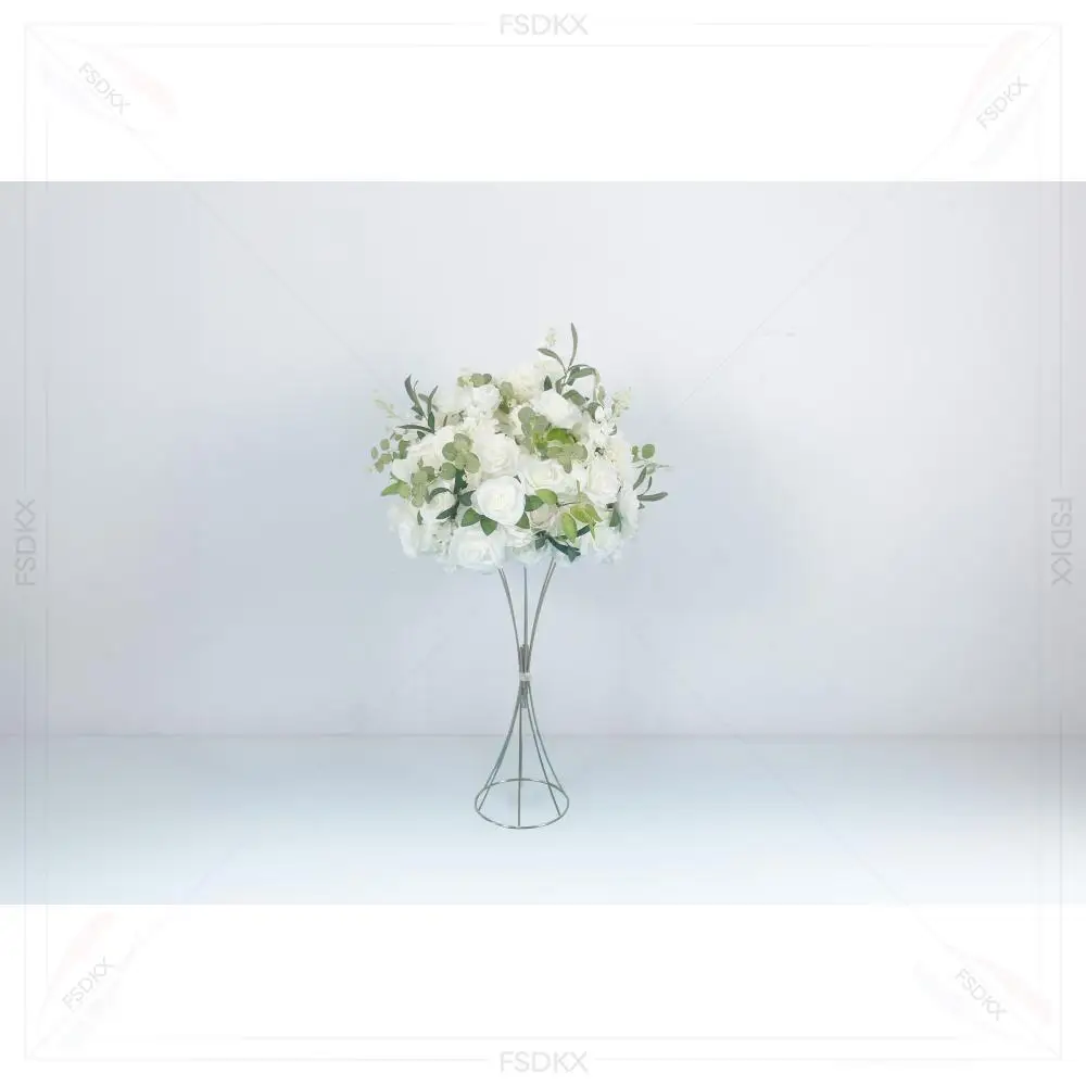 Immagine 3: Nuovo arrivo composizione floreale verde fila di fiori decorativi runner di fiori artificiali per la decorazione di nozze