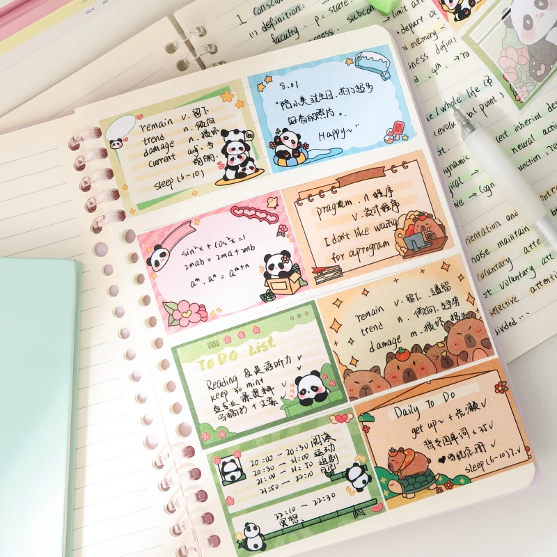 1Set/100pcs boxed sticky notes students with full adhesive index label stickers memo pad earable Note Strips for Correction