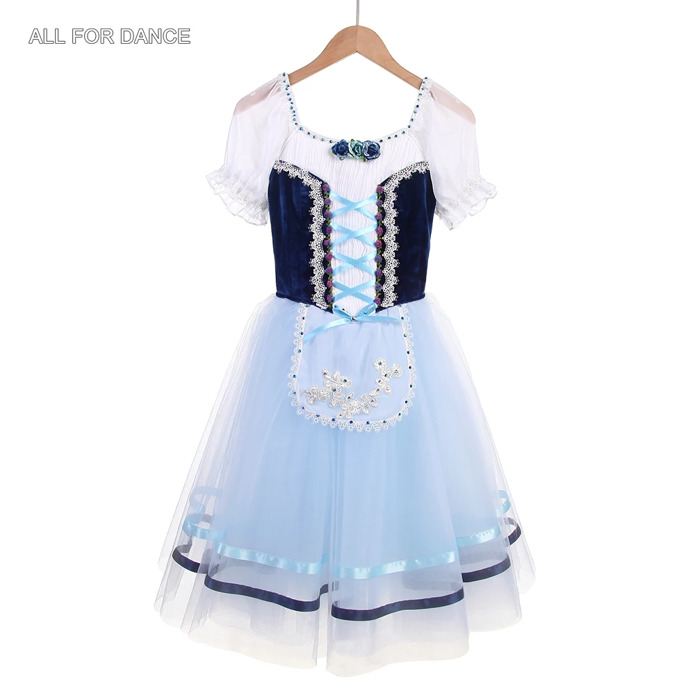 B24107 Customized Navy Blue Professional Ballet Tutu Length Romantic Ballet Tutu Girls & Women Stage Performance Dance Costumes