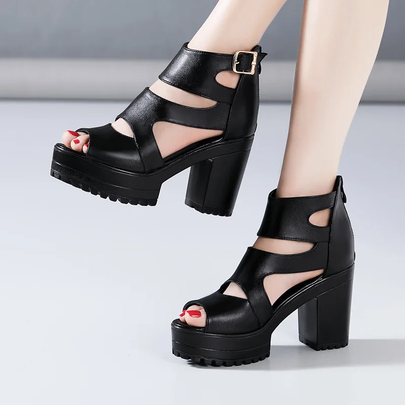 32-43 Fashion Rome Style Platform Sandals Women Party Shoes 2022 Summer Thick Heels Gladiator Sandals Female Peep Toe Sandals