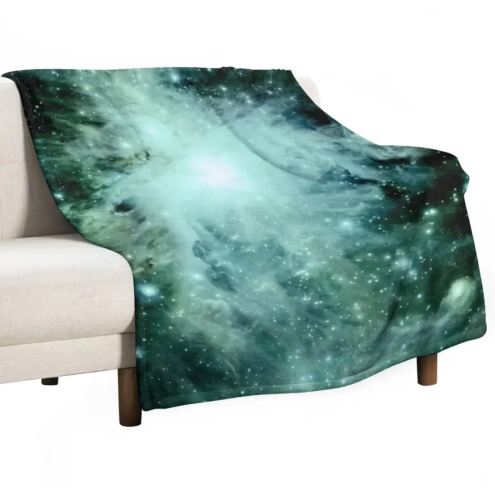 

Galaxy Orion Nebula Forest Green Teal Throw Blanket Flannels cosplay anime for winter Blankets