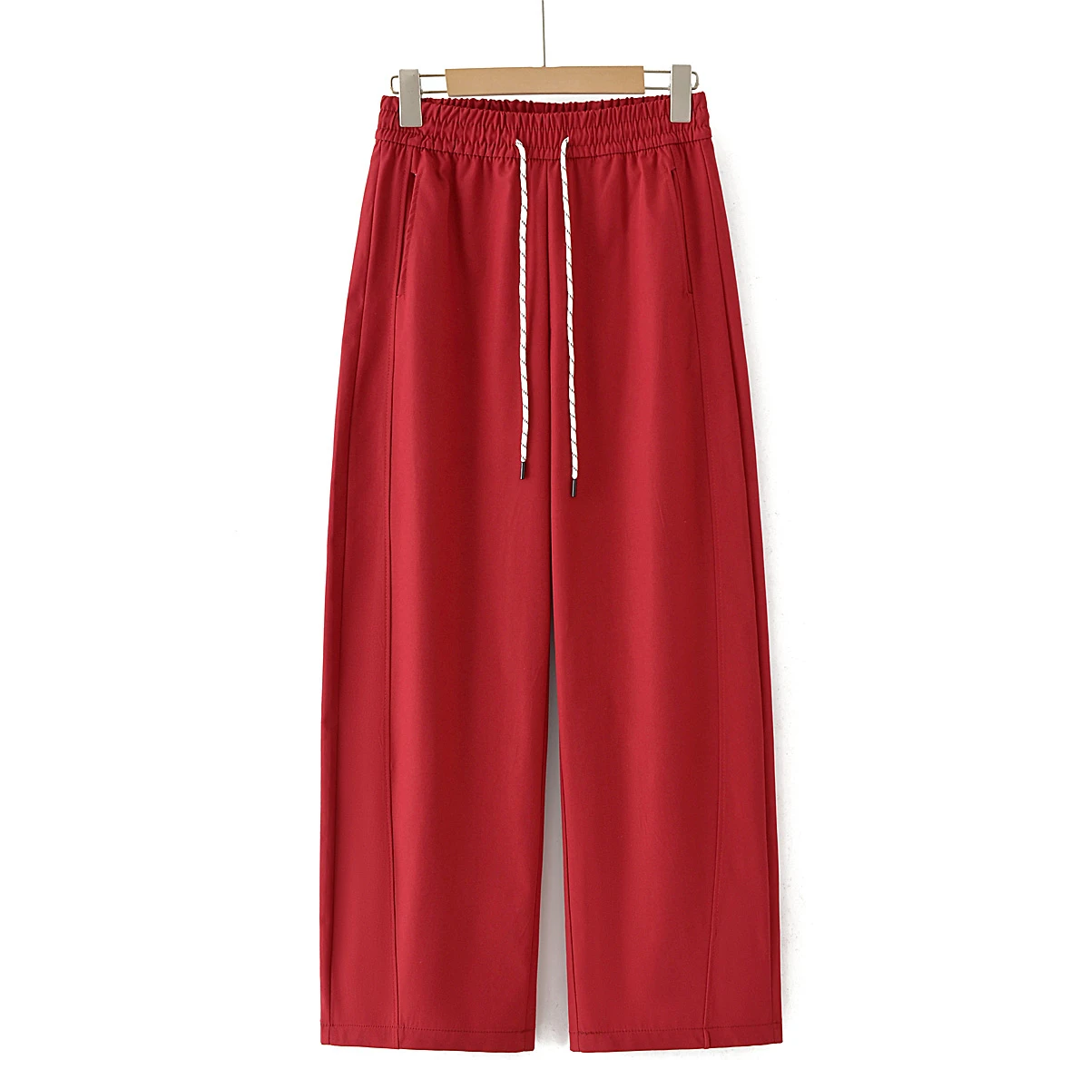 High Waist Wide Leg Pants Women Loose Slimming Nine Points Casual Pants plus Size Versatile Midlife Mom Pants Commute Style