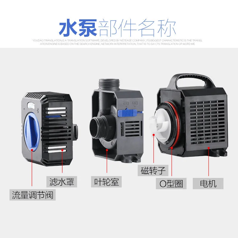 Variable Frequency Pond Pump, Fish Pond Circulation, Submersible Water Pump, Filtration Fountain