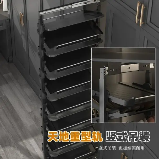 Built-in Pull-out Shoe Rack Push-pull Large-capacity Retractable Basket Compartment Shoe Cabinet Storage