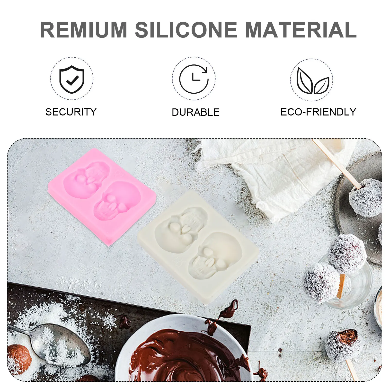 

2 Pcs Chocolate Moulds Silicone Mold for Making Cake Fondant Molds Decorating Round Baking Gadgets Silica Gel Tool