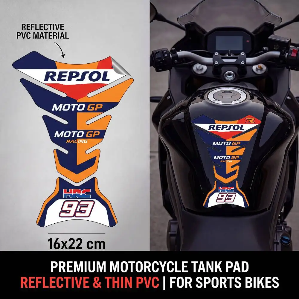 

FOR HONDA RACING Motorcycle PVC Tank Pad Tank Cap Protector Racing Sticker Universal
