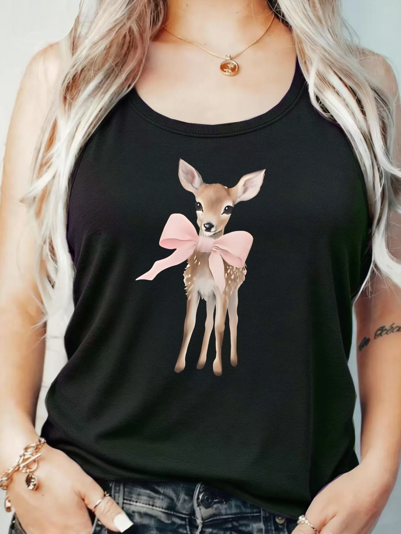 

Loose Fit Printed Pocket T-Shirt for Women with Ribbed Collar round Neck 1-8XL plus Size Comfortable Casual Vest