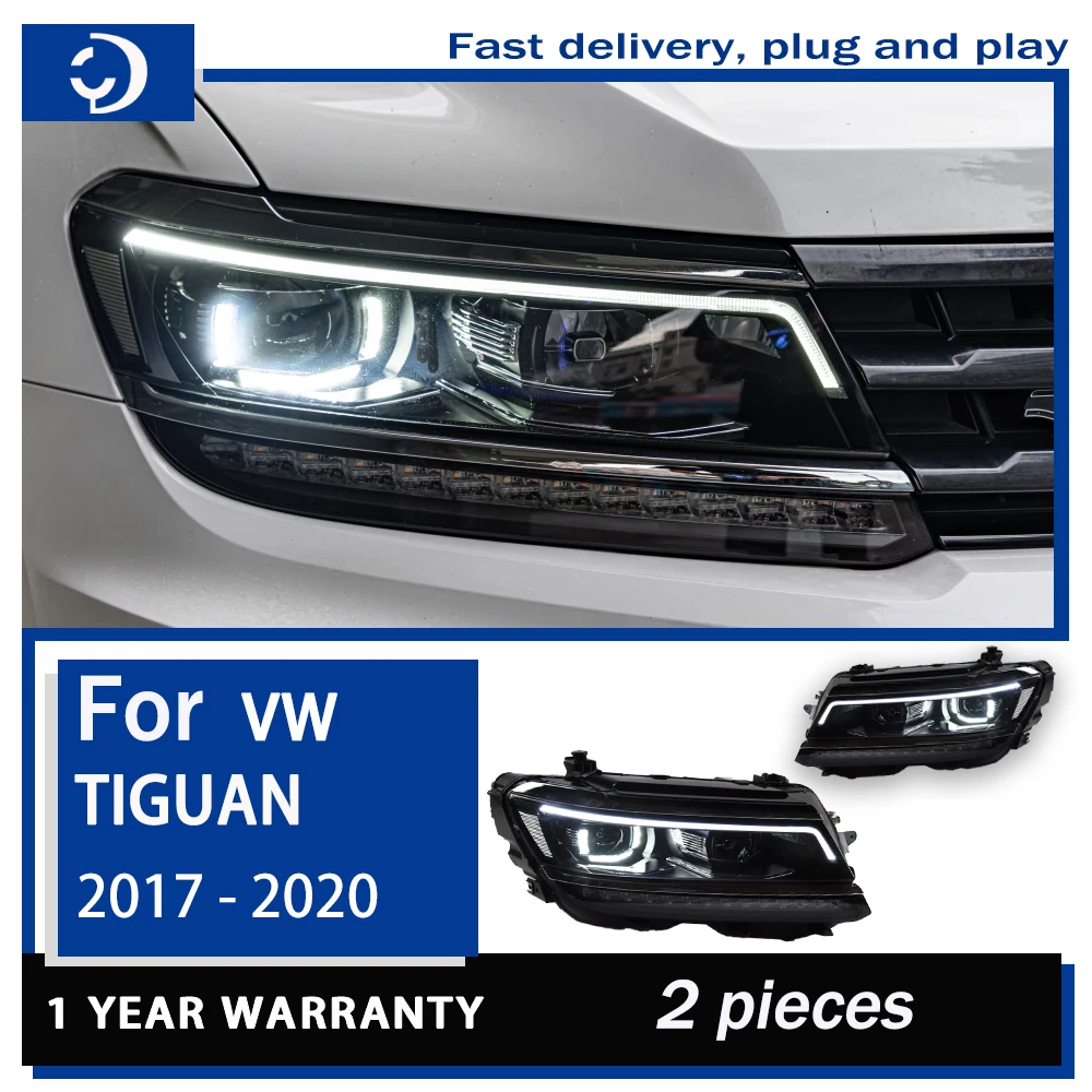 Headlight For VW Tiguan LED Headlights 2017-2020 Head Lamp Car Styling DRL Signal Projector Lens Automotive Accessories  Front