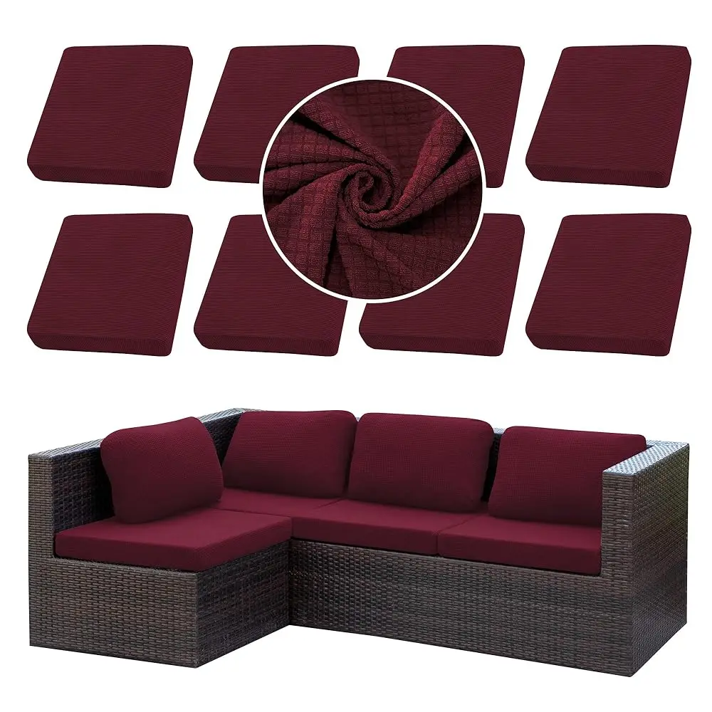 

8Pcs Stretch Patio Cushion Cover Outdoor Cushion Cover Slipcovers Couch Cover Waterproof Replacement Sofa Cushion Covers Thi