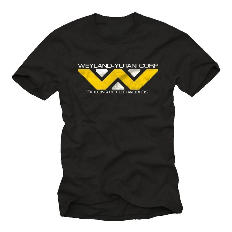 Gran oferta de verano, camiseta Makaya para hombre con logotipo Alien, Weyland Yutani Corp, color negro, con eslogan genial, cuello redondo, manga corta, 2026