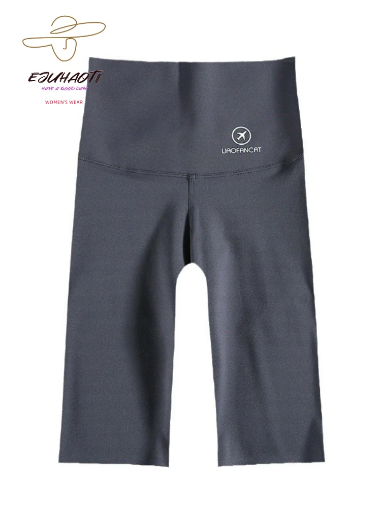 Pantalones cortos de Yoga de tiburón para mujer, mallas elásticas de cintura alta para Abdomen, levantamiento de caderas, entrenamiento, gimnasio,