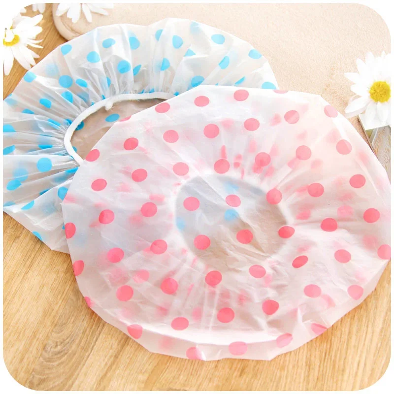 1pcs Bashroom Shower Waterproof Cap Thicken Elastic Bath Hat Bathing Cap For Women Hair Salon Bashroom Supplies Shower Caps