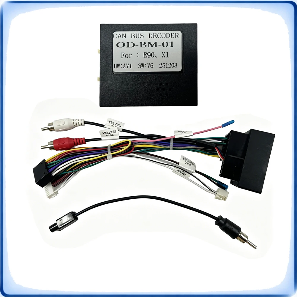 

Quadlock to 16Pin Car Radio Wiring Harness with CANBUS Decoder OD-BMW-01 for BMW E90 X1 Android Stereo
