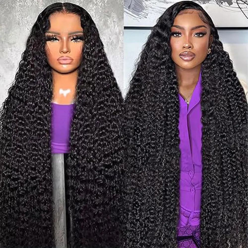 

250% 13x4 Jerry Curly Lace Front Wig 40 42 Inch Deep Kinky Curly Human Hair Wigs 13X6 HD Transparent Lace Frontal Wig For Women