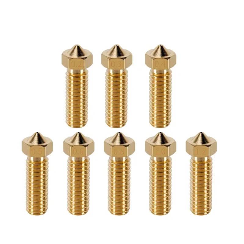 

30pcs E3D V5 V6 Volcano Nozzle 0.2 0.3 0.4 0.5 0.6 0.8 1.0mm M6 Nozzles for 3D Printer 1.75mm Filament