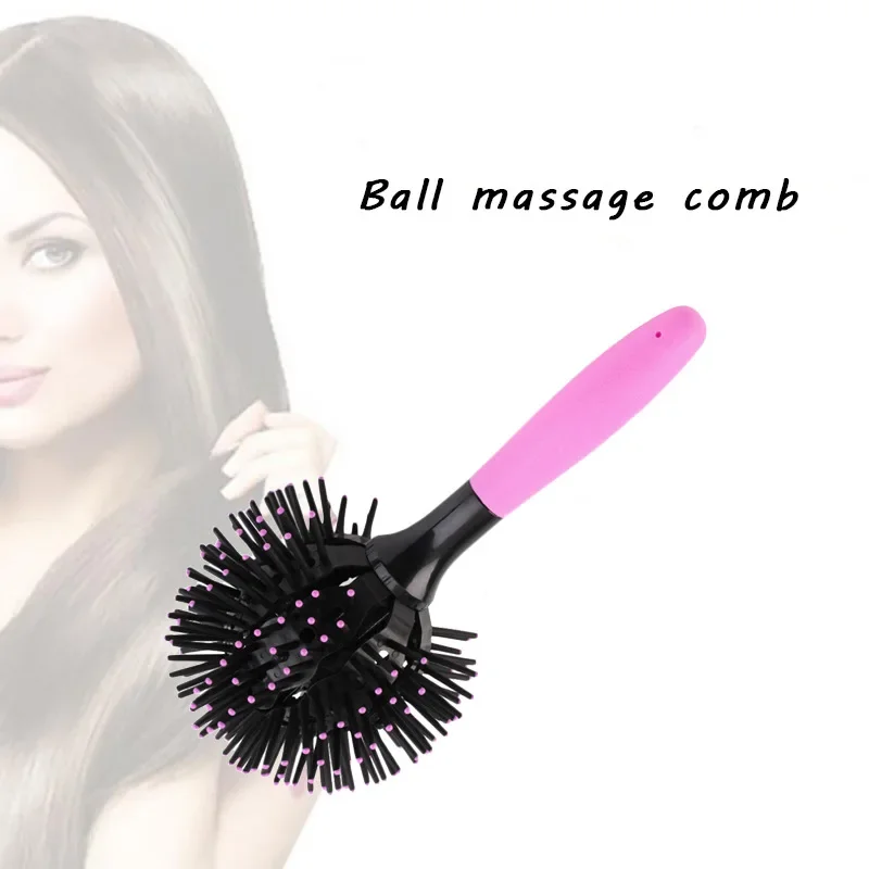 3D Round Hair Brush Hair Comb Salon Make Up 360 Degree Ball Styling Tools Detangling Hairbrush Heat Resistant Women Comb