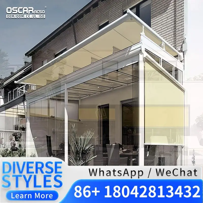 

Customizable Size Outdoor Retractable Electric Rollup Shutters for Patio Balcony Window Rolling Blind