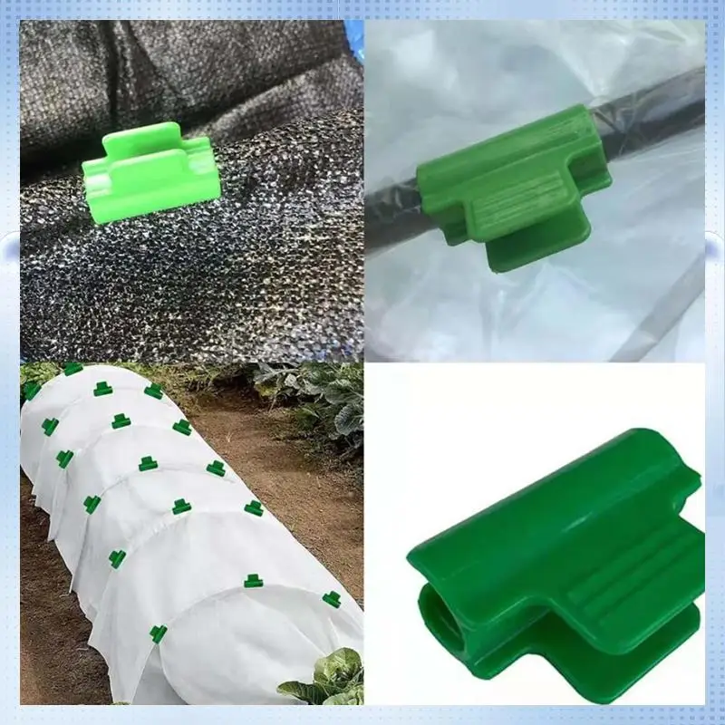 

AD-50PCS Greenhouse Clamps Clips Greenhouse Plastic Clamps Garden Hoop Clips For Netting Plant Cover Garden Hoop Clips 10MM