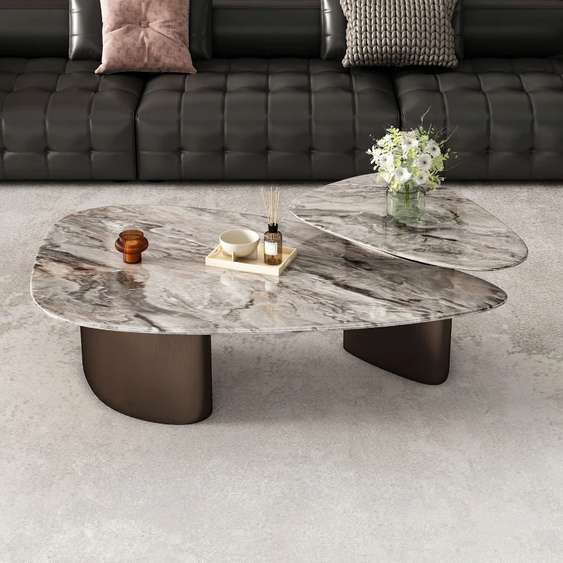 

marble simple coffee table living room home special-shaped light luxury Coffee table designer minimalist mesa lateral furniture