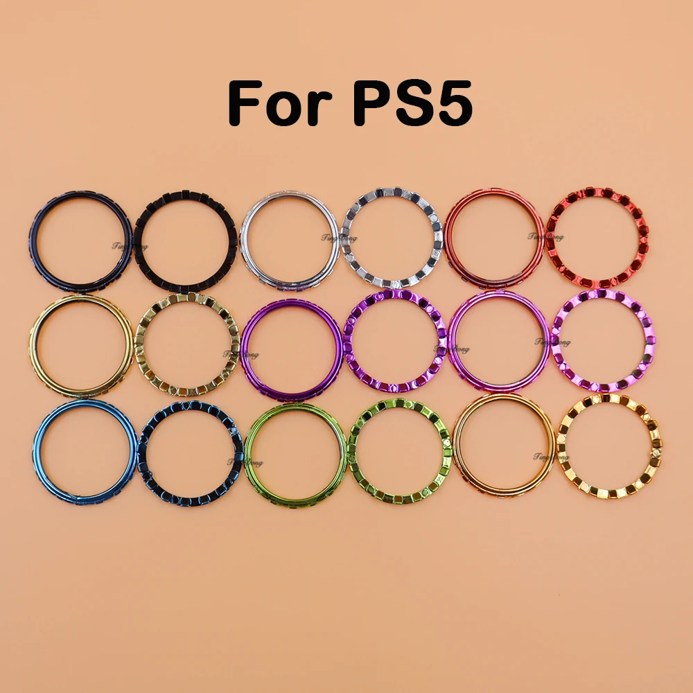 10 paia = 20 pezzi anelli di accento per joystick in plastica dorata placcata per accessori di ricambio per controller DualSense 5 PS5