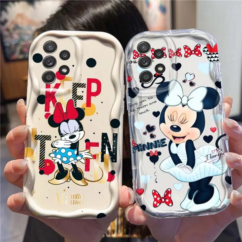 

Minnie Mouse Cute Anime Phone Case For Samsung A73 A72 A71 A56 A55 A54 A53 A52 A51 A32 A36 A26 A25 A13 A14 5G Wave Oil