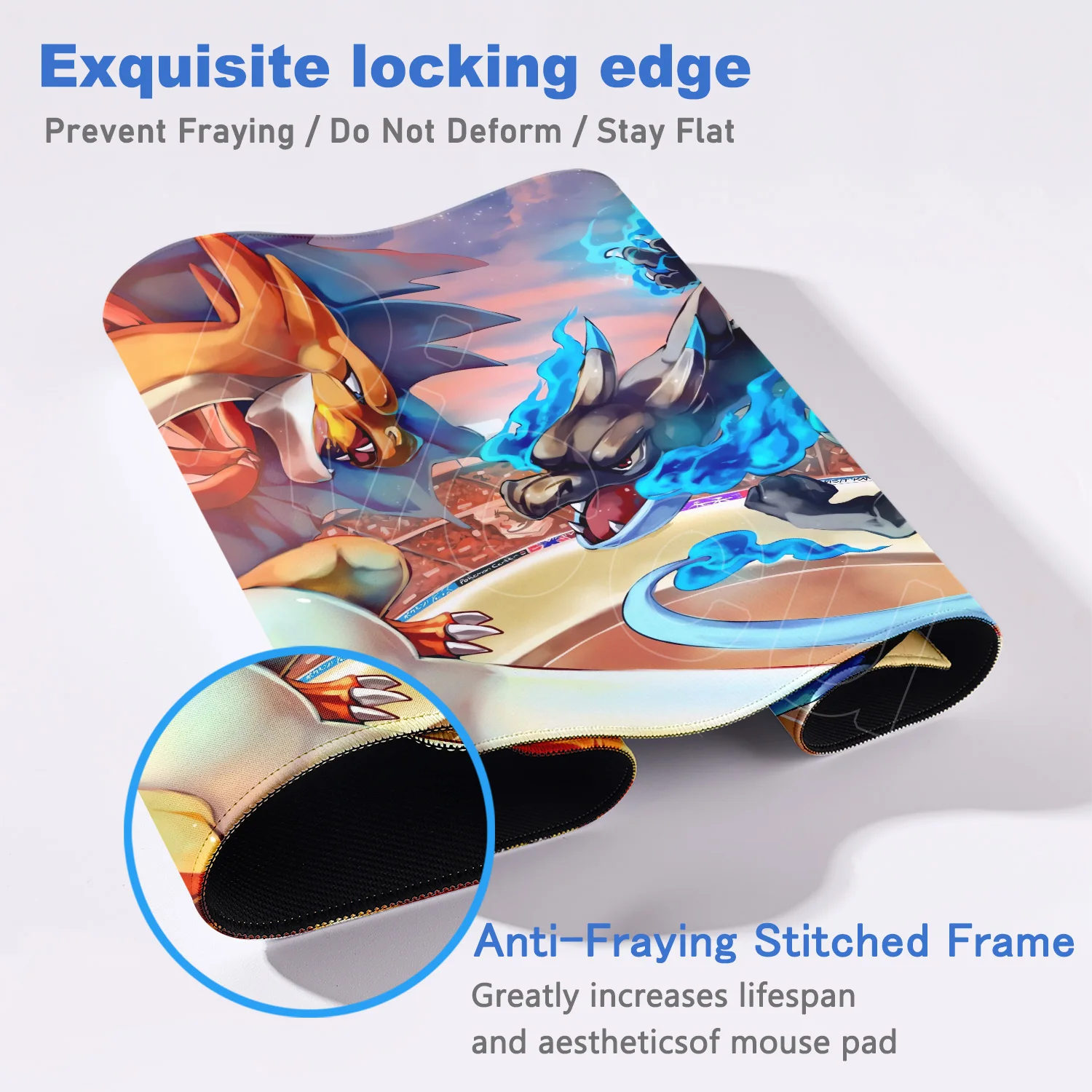New HD Printing Gaming Mouse Pad P-Pokemon Charizard Home Pc Mousepad 1200x600 Keyboard Pad Non-Slip Office Laptop Mice Pad Gift