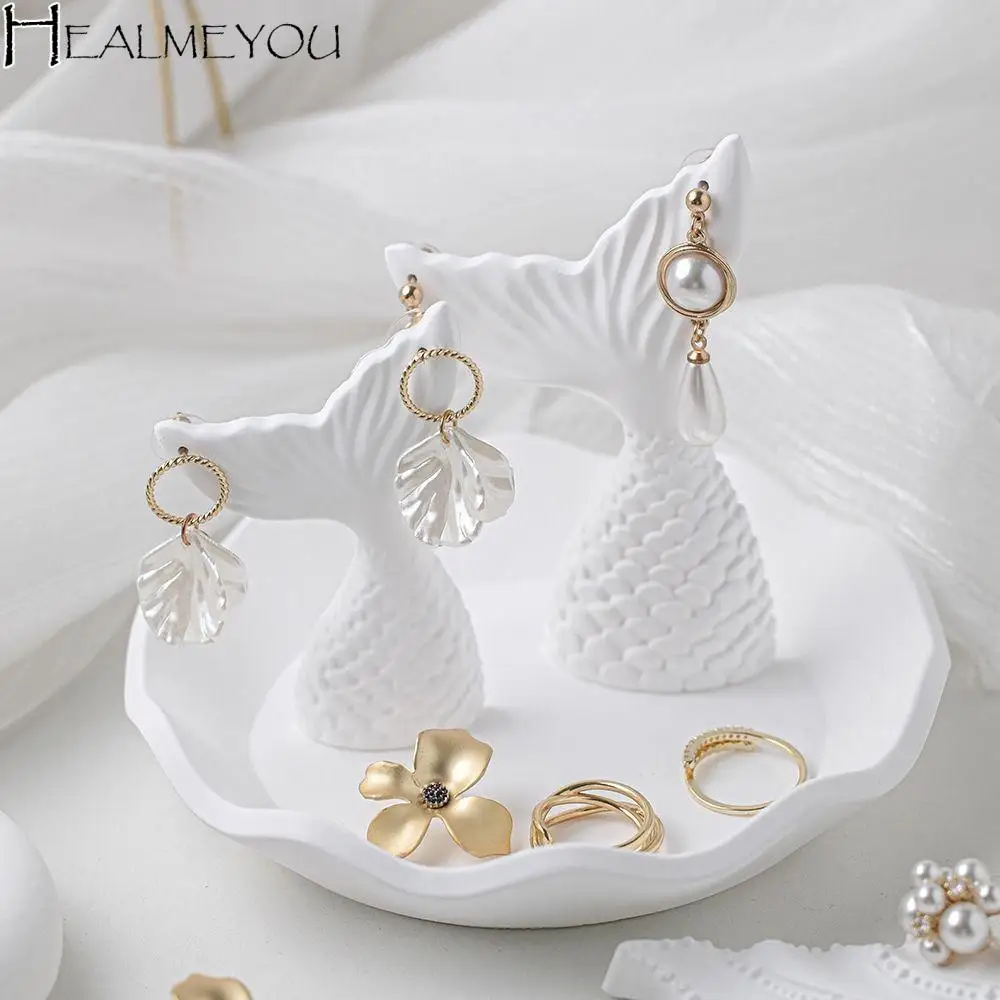 

Bracelet Necklace Fishtail Earrings Display Rack Watch White Gypsum Gypsum Earrings Holder INS Jewelry Holder