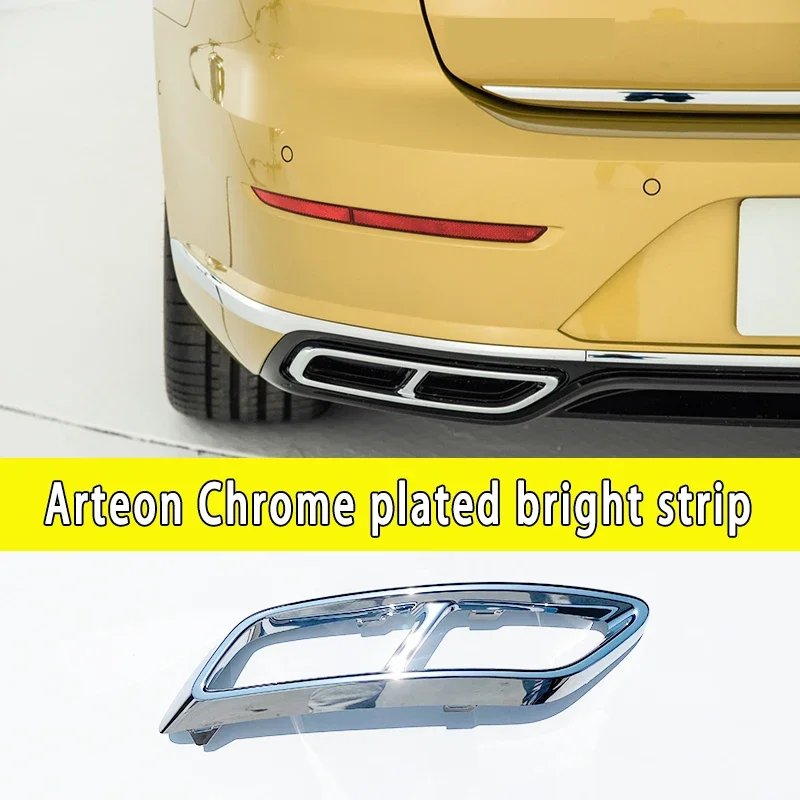 For Arteon Shooting Brake 2021 2022 Rear Bumper Chrome Plated Bright Strip Rear Exhaust Sequin Original Script Car Accessories