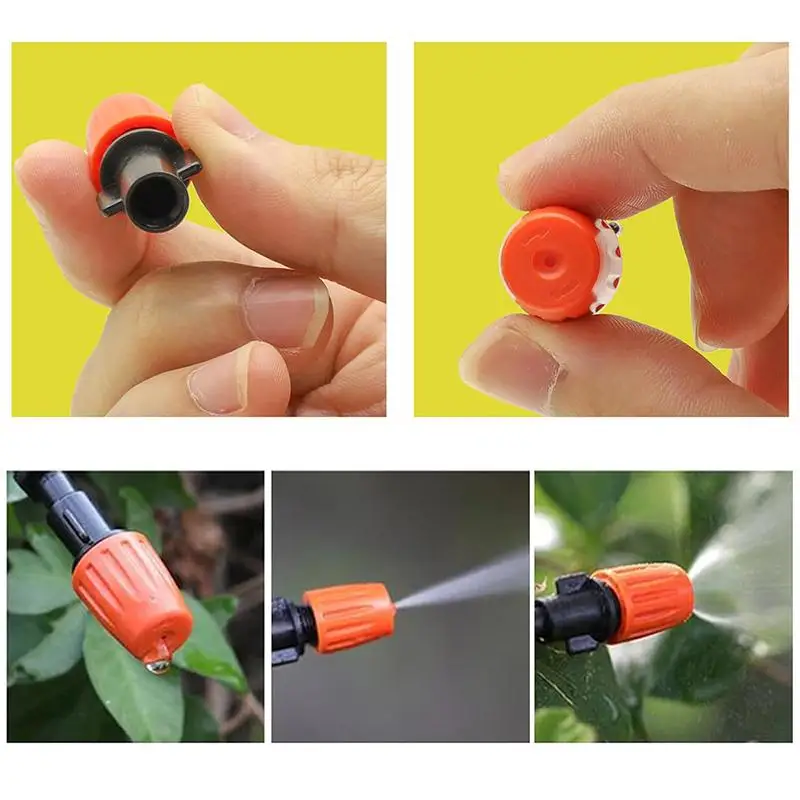 10PCS Hanging Misting Nozzle Fog Nozzle Hanging Anti Drip Misting Sprinkler Kits For Hoses Mist Water Sprayer