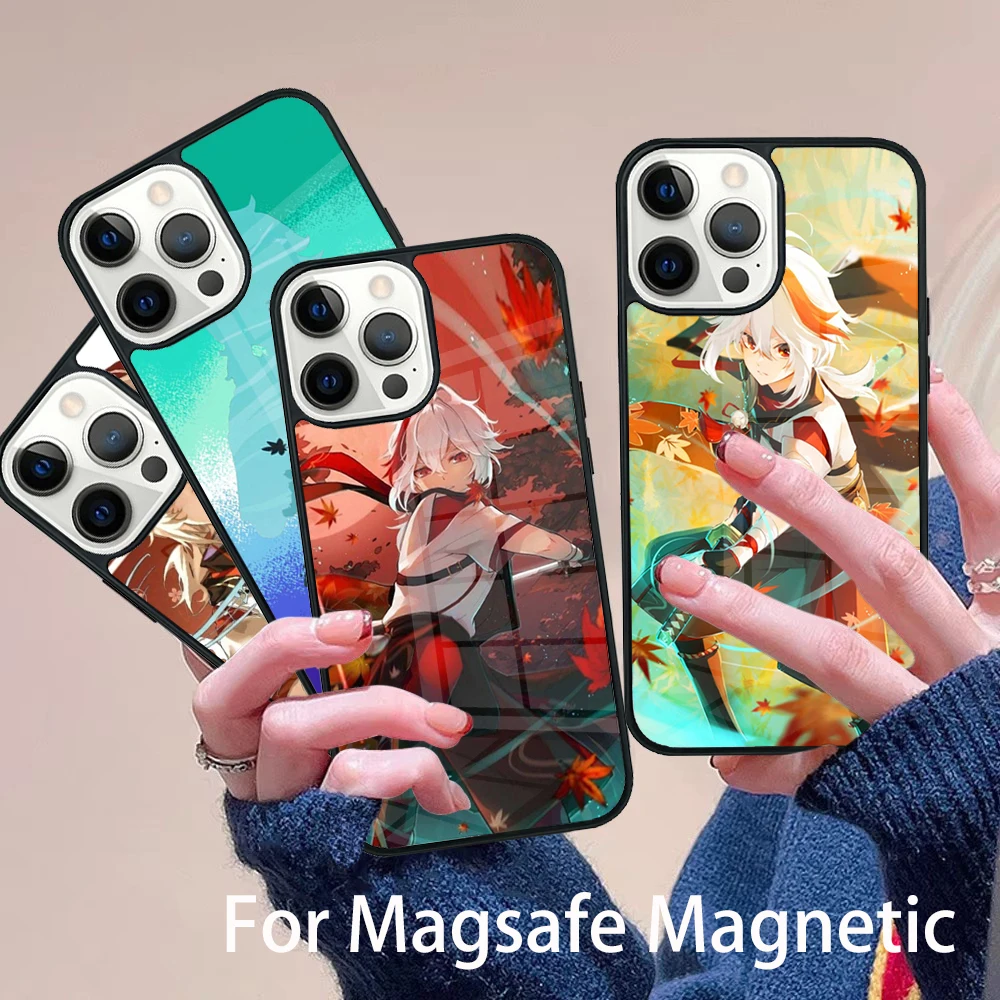 

Kaedehara Kazuha Phone Case Magesafe Magnetic Wireless Charge Cover For IPhone 16 11 12 13 14 15 Pro Max Plus Mini