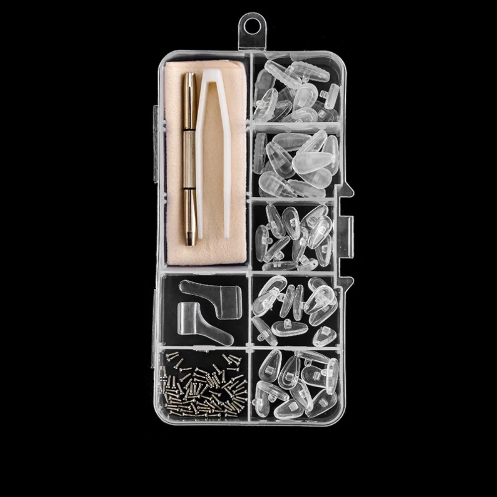 

Silicone Eyeglass Repair Kit Replaceable Antiskid Precision Screw Sets Sturdy Universal Nose Pads Repair Kit Sunglasses