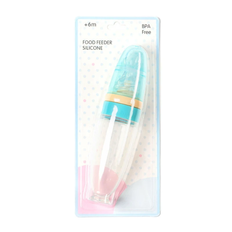 Silicone Baby Food Feeder - Soft Rice Paste Dispenser Self-Feeding Spoon for New Moms