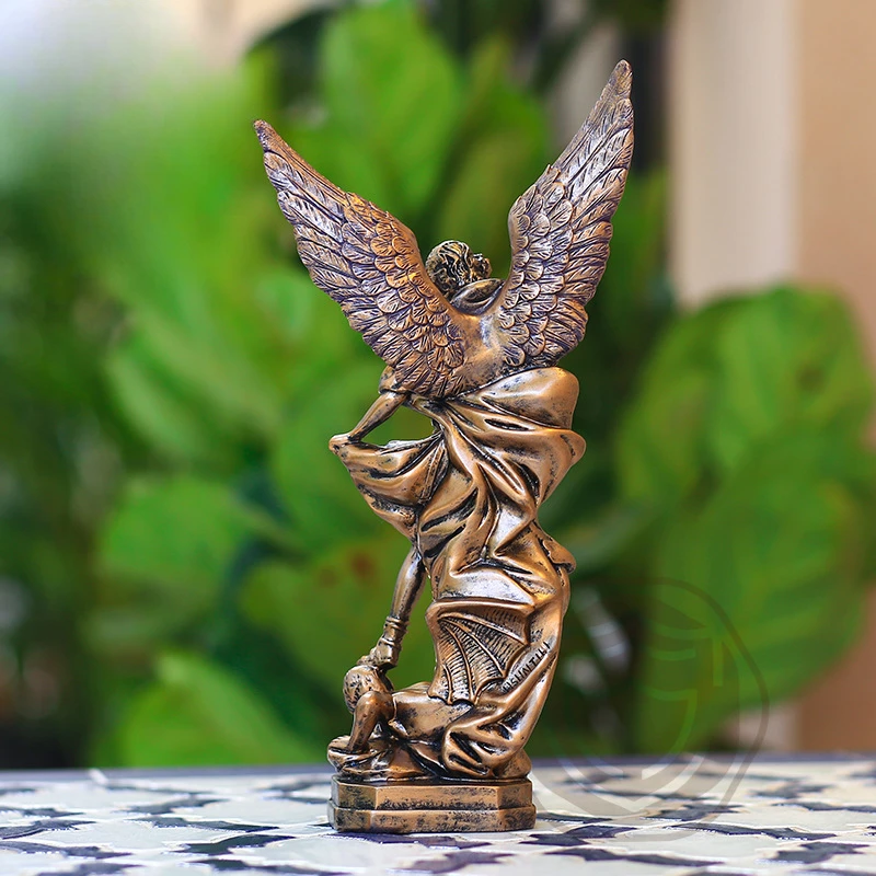 The product can be customized.Classical Bronze Demon Killing Saint Miller\'s Angel Statue Decoration Christmas Gift Resin Crafts