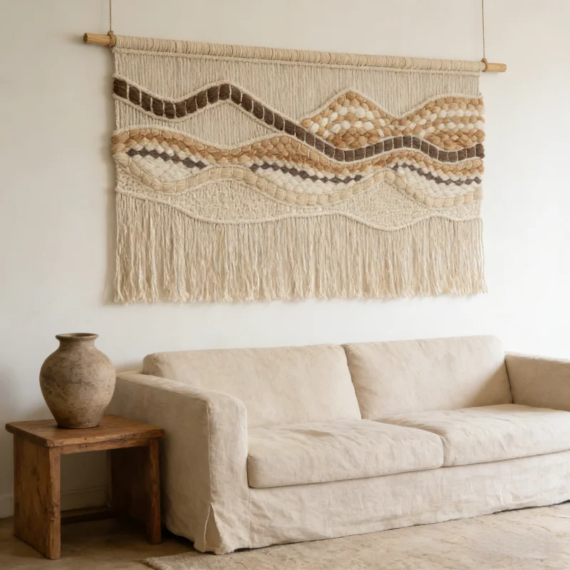 Luxury Macrame Wall Art Modern Geometric Handmade Woven Tapestry Boho Cotton Rope Hanging for Restaurant Hotel lobbies