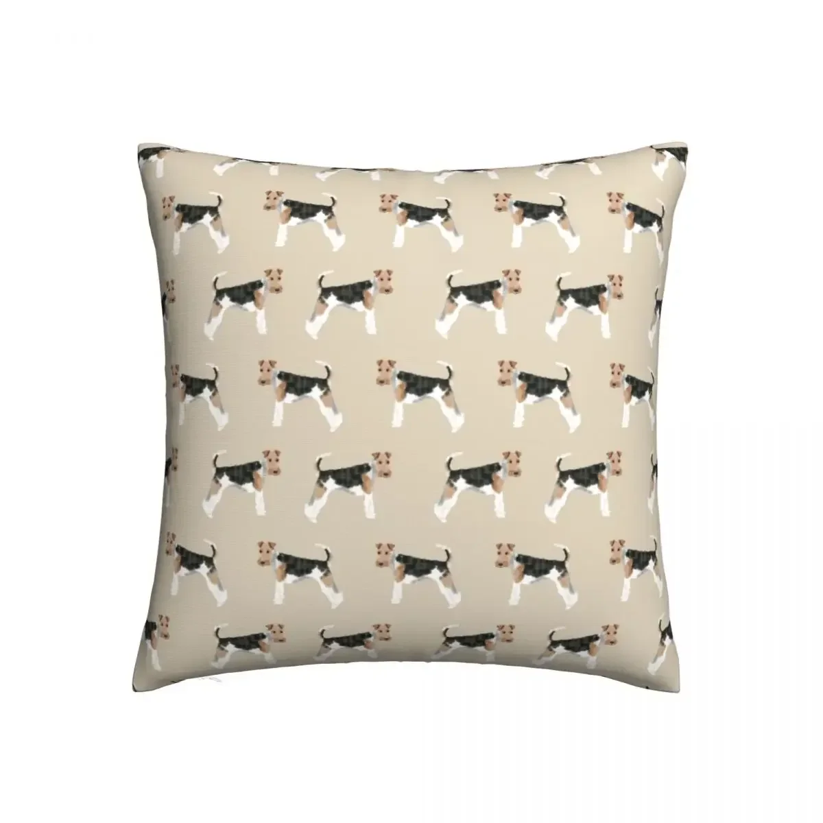 Wire Fox Terrier Pillow Case Wire Fox Terrier dog pattern dog lover Modern Polyester Pillowcase Bed Zipper Summer Cover