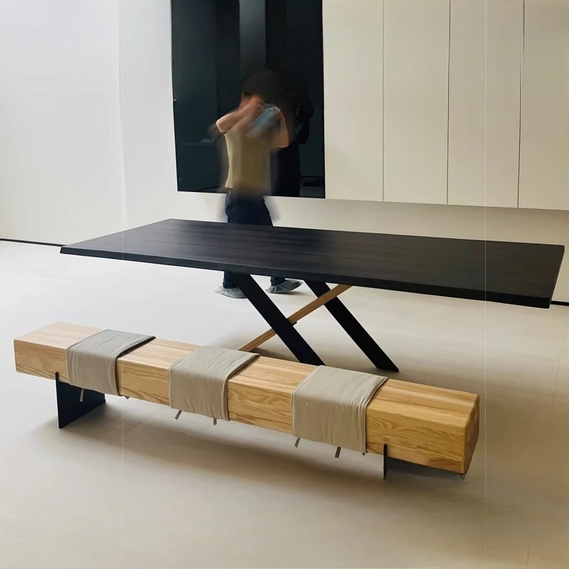 

Nordic solid wood dining table modern and simple for home living room large board table