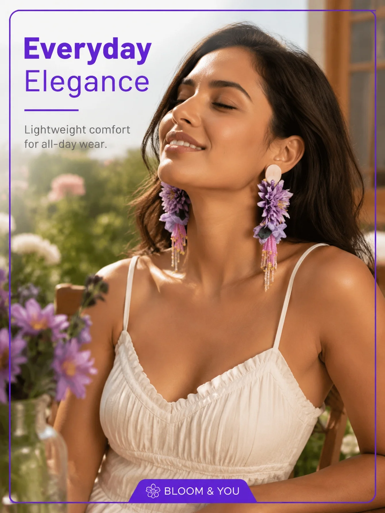 Statement-Ohrringe im Bohemian-Stil mit simulierten Dahlien für Damen und Mädchen, trendiger Luxus-Vintage-Feen-Hochzeits-Party-Schmuck, Accessoires – Detail 4