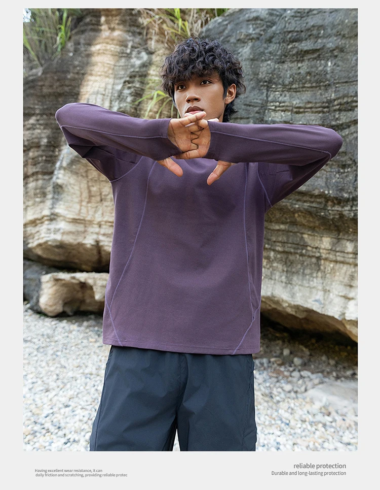 Herren Performance-T-Shirt mit Rundhalsausschnitt und langen Ärmeln – UPF50+ Sonnenschutz, 7A antibakteriell & schnelltrocknend für Sport- und Outdoor-Aktivitäten – Detail 16