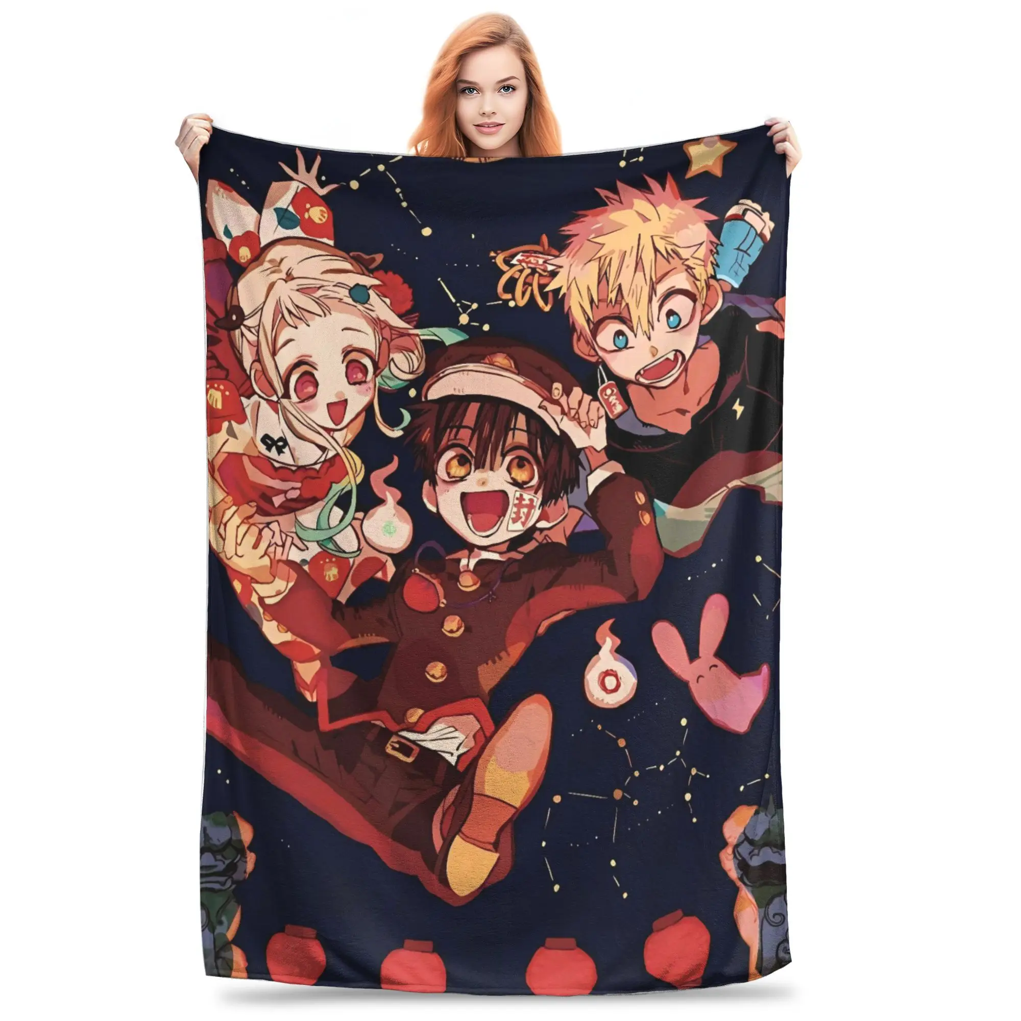 

Soft Blankets Decorative Hanako Kun Japanese Funny Bedding Throws Flannel Bedspread For Outdoor Fluffy Sofa Bed Cover