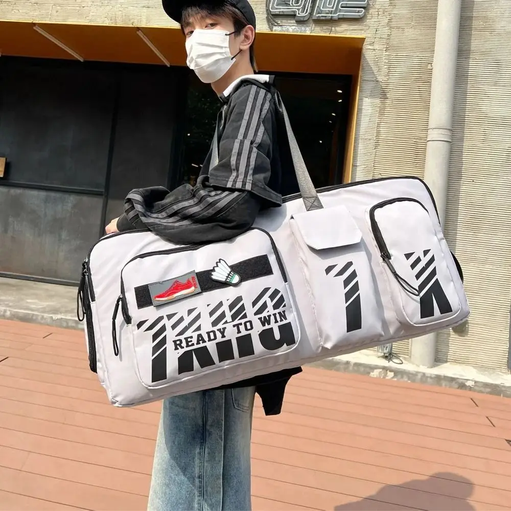 Large Capacity Badminton Racket Handbag Multifunctional Shoes Compartment Tennis Shoulder Bag Waterproof Large Gym Bag