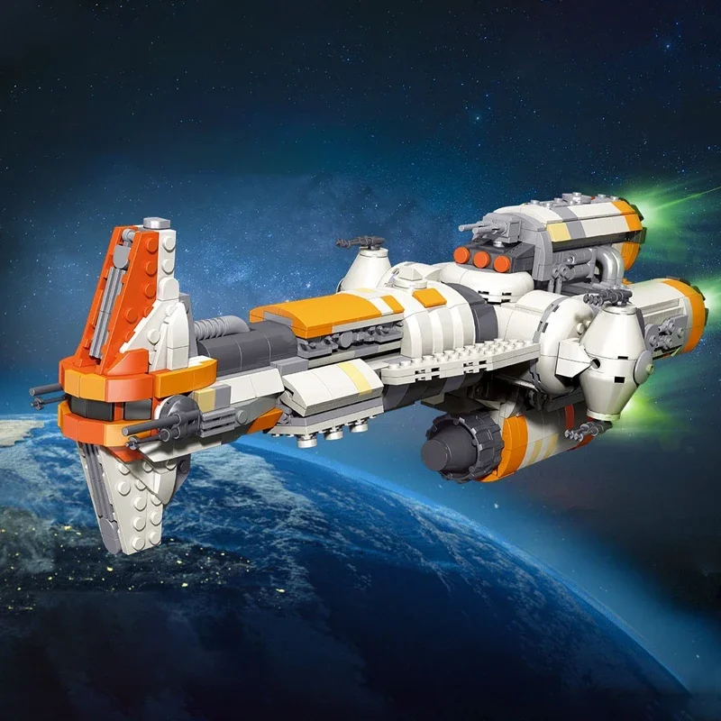 Military Series Space WarShip Building Block Creative Expert Outer Space Frigate Model Bricks Toys For Boy Birthday Gift MOC