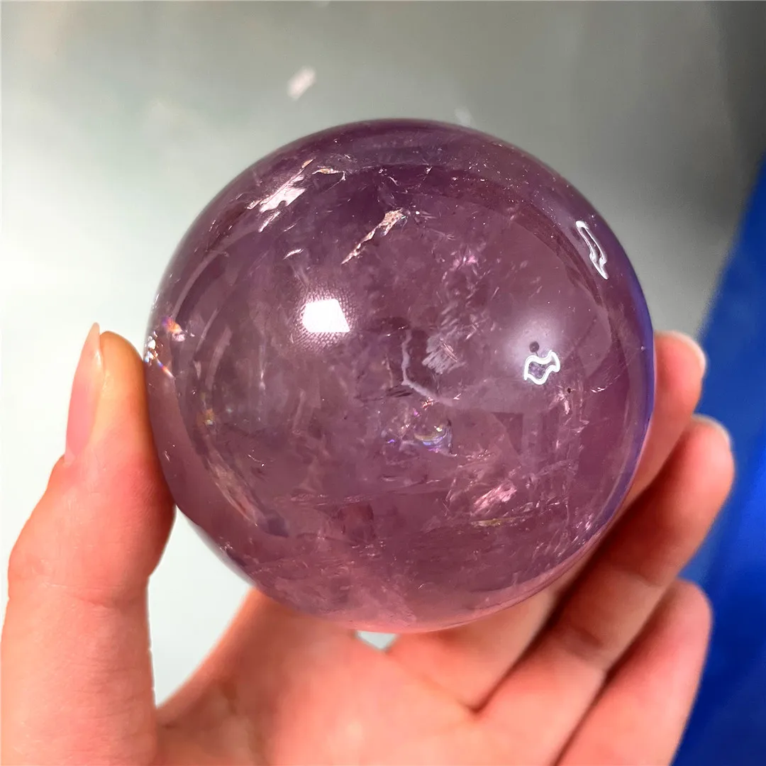 7cm 470g Real Natural Amethyst Sphere Feng Shui Gemstones And Crystals Decorative Ball Purple Quartz Stone Product