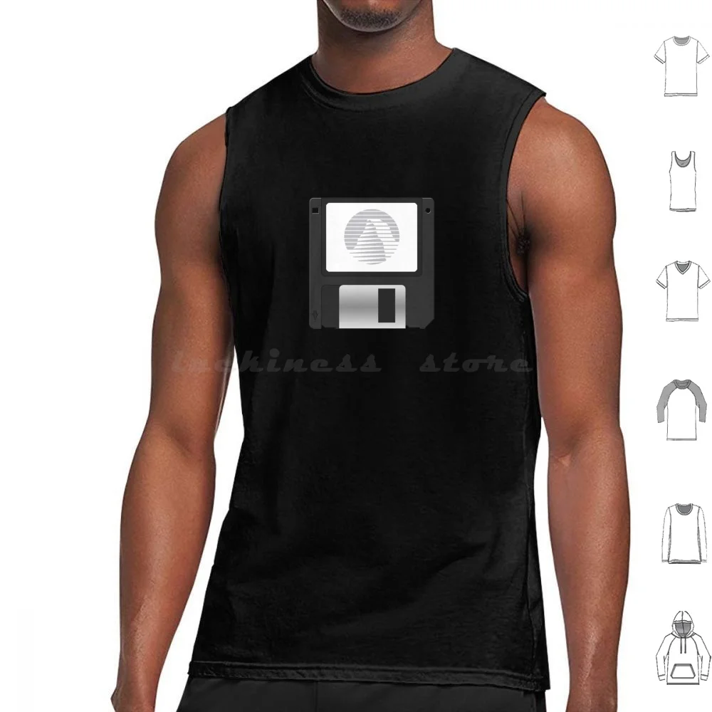 

Sierra Floppy-B Tank Tops Vest Sleeveless Retro Pc Dos Msdos Macintosh 90s 80s 1990s 1980s Floppy Disk Point And Click