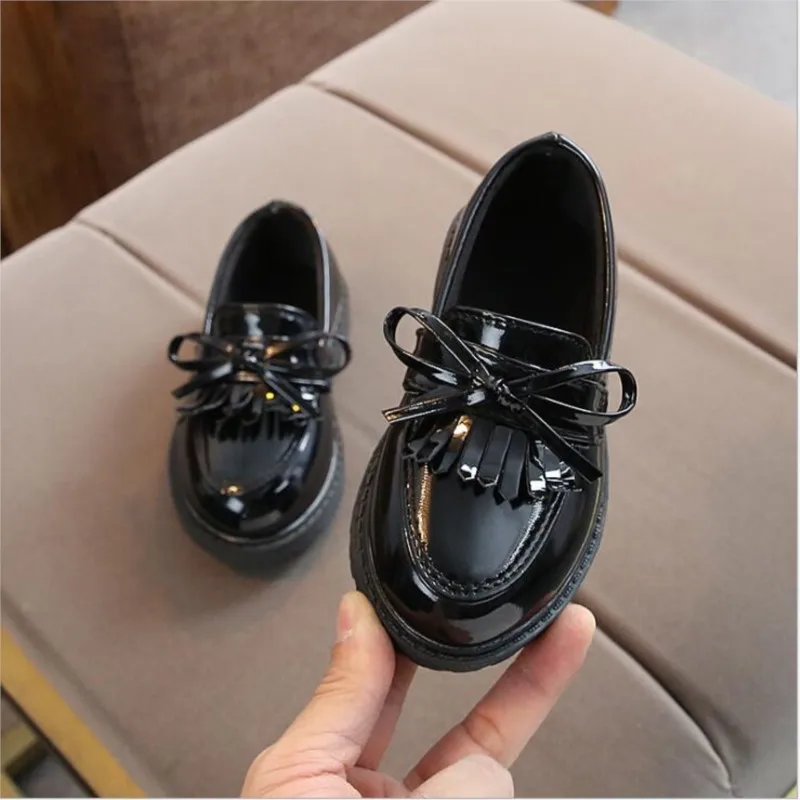 

2022 Brand New Spring Autumn Boys Girls Children PU leather shoes fringe kid oxford brand tassel bow flats shoes Size 21-36