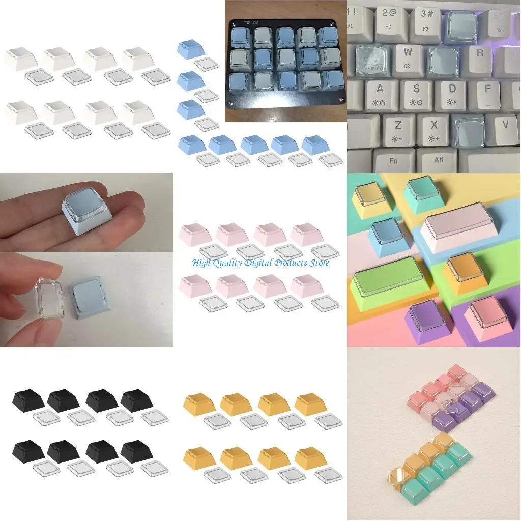 

U2JE Cheey Profile PBT+PC 1U Keycaps for For Mechanical Keyboards For Gaming Keyboard Keycap Replaces Projects 8Pcs/Set