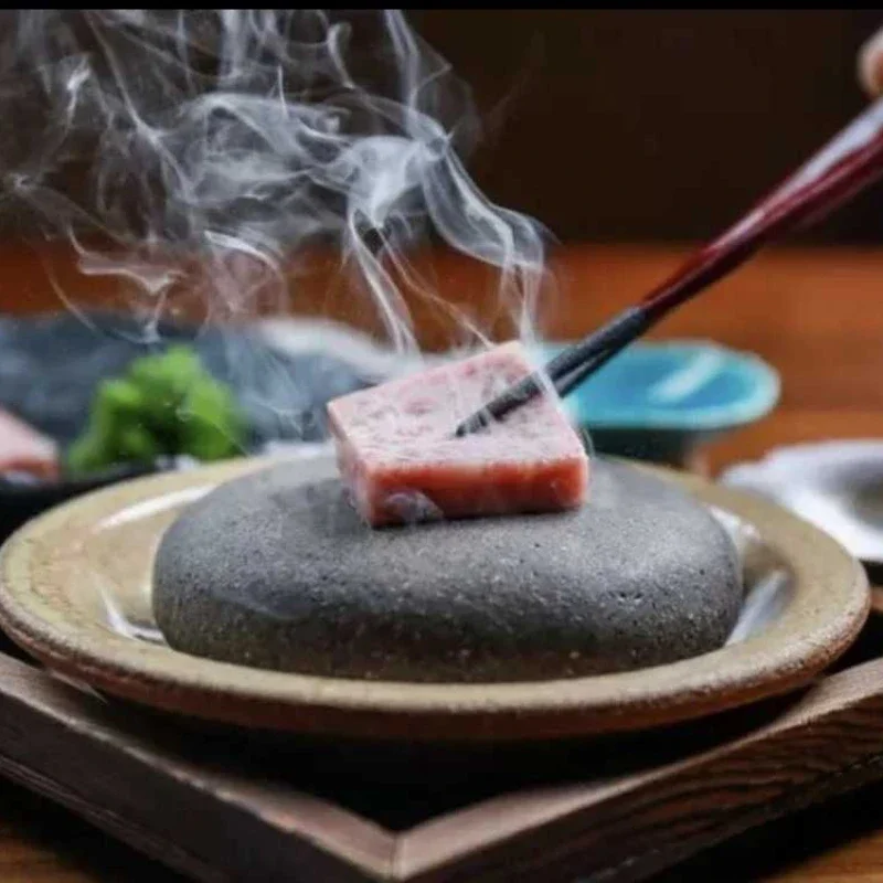 

12 Natural volcanic stone, mini grilled slate grilled stone, barbecue smokeless non-stick barbecue meat