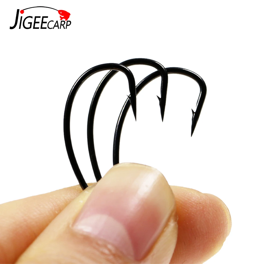 Wholesale 500pcs Carp Fishing Hooks High Carbon Steel Fishhooks Matt Black Barbed Curve Shank Gripper Style Carp Hooks