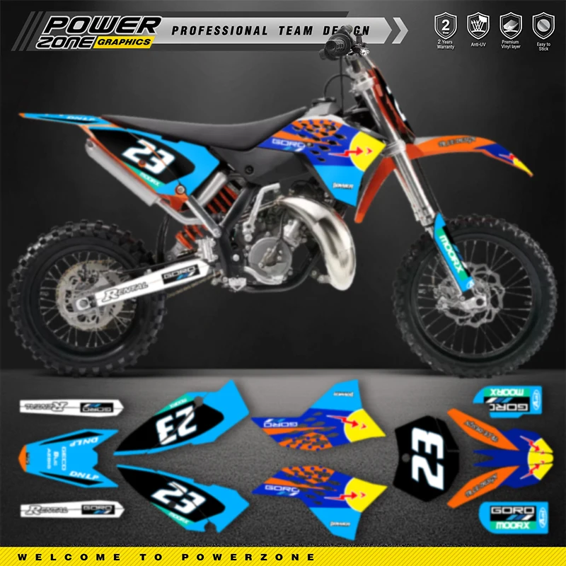 

PowerZone Custom Team для KTM SX65 2009 2010 2011 2012 2013 2015 SX65cc графические фоны наклейки комплект наклеек 03